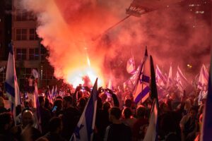 من المظاهرات ضد التغييرات القضائية- المصدر: ويكيميديا