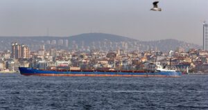 سفينة شحن في مضيق البوسفور، المصدر: ويكيميديا