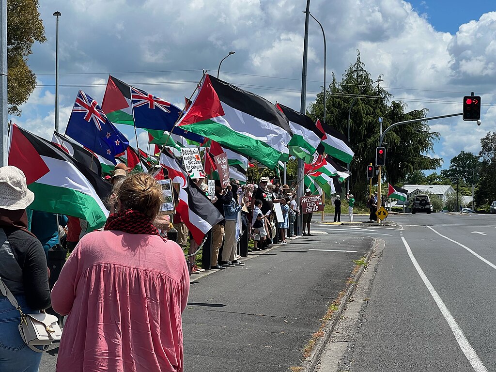 وقفة في نيوزيلاندا مؤيدة لفلسطين، الصورة: ويكيميديا