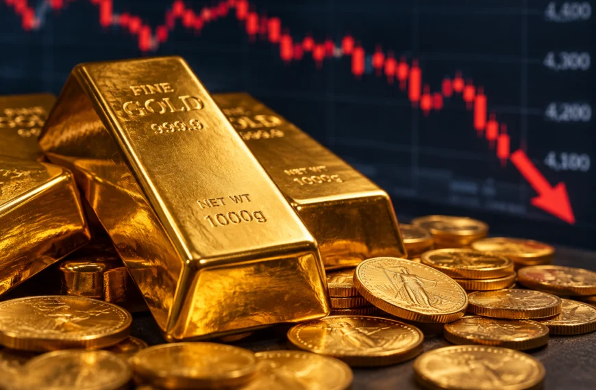 الذهب يهبط بنحو 3% ويفقد أكثر من 100 دولار للأونصة