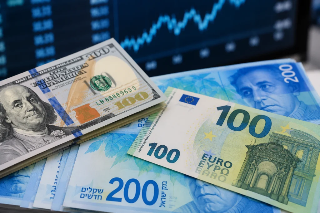 الدولار يرتفع إلى نحو 3.07 شيكل واليورو فوق 3.43 شيكل 2